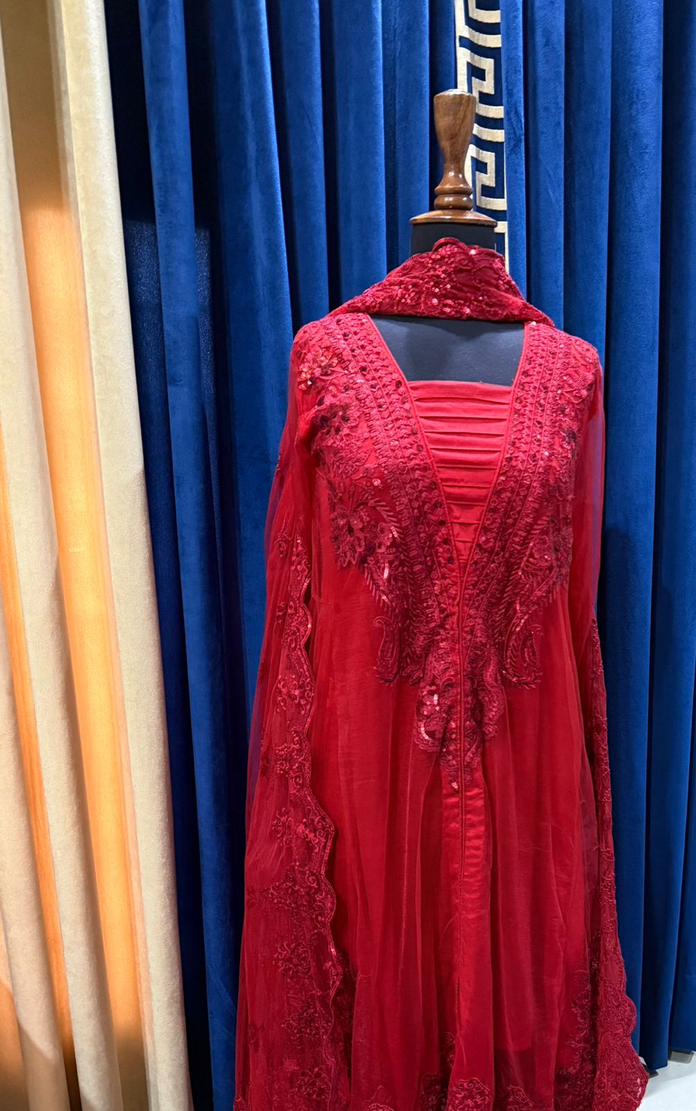 Unstitched Embroidered Cotton Satin Suit - Image 3