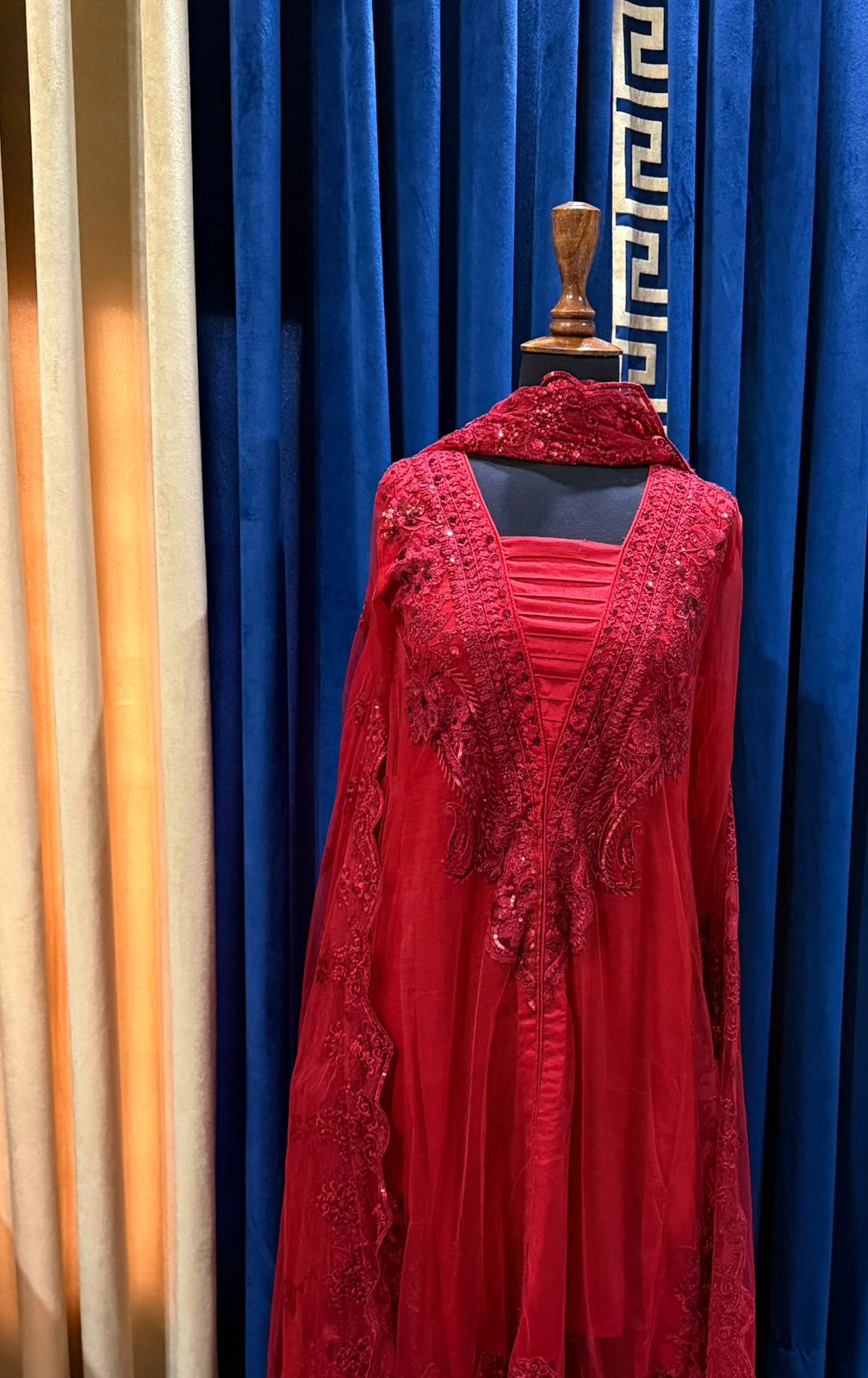 Unstitched Embroidered Cotton Satin Suit - Image 6